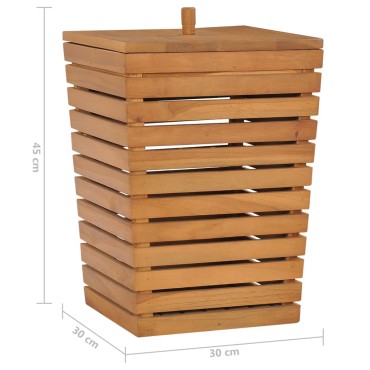 vidaXL Καλάθι Απλύτων 30 x 30 x 45 εκ. από Μασίφ Ξύλο Teak