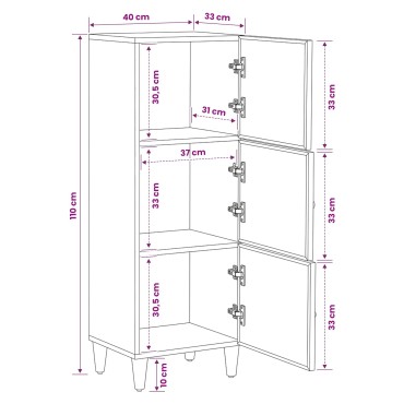 vidaXL Ντουλάπες Αποθήκευσης Καφέ 40x33,5x110 εκ