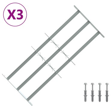 vidaXL Πλέγμα Ασφαλείας για Παράθυρα με 3 Δεσμίδες 3 τμχ. 630-1140 χιλ