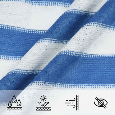 vidaXL Ικανότητα Σκίασης 5 x 5 x 6 m HDPE Τριγωνικός Μπλε και άσπρο