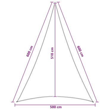 vidaXL Ικανότητα Σκίασης 5 x 6 x 6 m HDPE Τριγωνικός