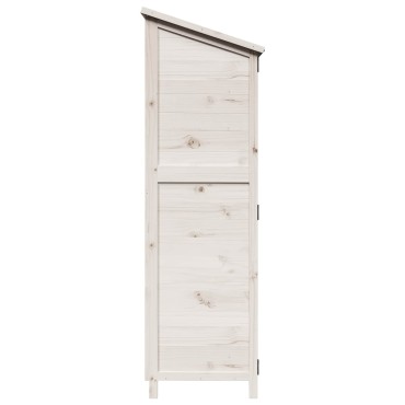 vidaXL Αποθήκη Κήπου Λευκό 59,5 x 56 x 176,5 εκ. Στερεό Ξύλο Πεύκου