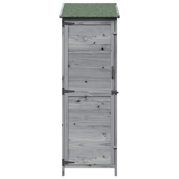 vidaXL Αποθήκη Κήπου Γκρι 59,5 x 56 x 176,5 εκ. Στερεό Ξύλο Πεύκου