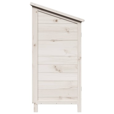 vidaXL Αποθήκη Κήπου Λευκό 59 x 56 x 113,5 εκ Στερεό Ξύλο Πεύκου