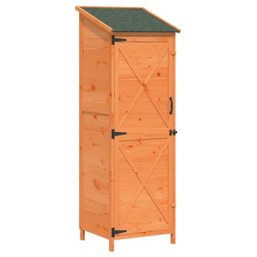 vidaXL Αποθήκη Κήπου Καφέ 59,5 x 56 x 176,5 εκ. Στερεό Ξύλο Πεύκου