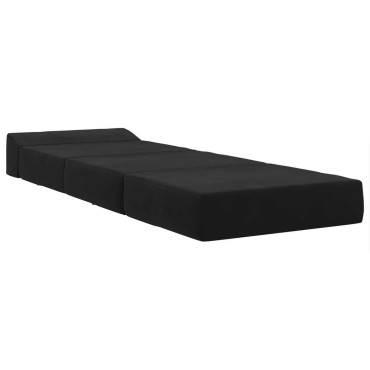 vidaXL Κρεβάτι Καναπέ Αναδιπλούμενο Μαύρο 200x70x15cm Βελούδο