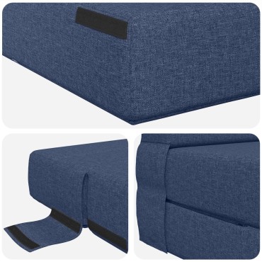 vidaXL Κρεβάτι Καναπέ Αναδιπλούμενο Μπλε 70x72x60cm Ύφασμα