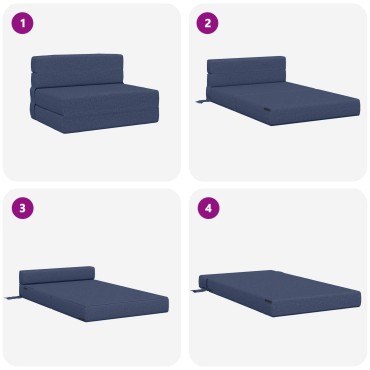 vidaXL Κρεβάτι Καναπέ Αναδιπλούμενο Μπλε 70x72x60cm Ύφασμα