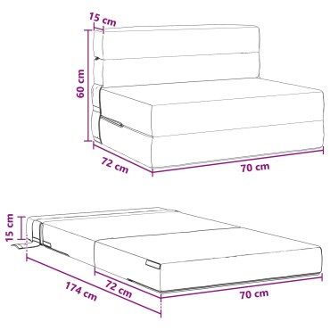 vidaXL Κρεβάτι Καναπέ Αναδιπλούμενο Μπλε 70x72x60cm Ύφασμα