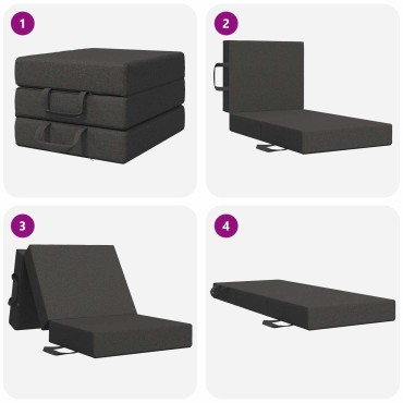 vidaXL Κρεβάτι Καναπέ Αναδιπλούμενο 75x63x45cm Σκούρο Γκρι