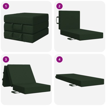 vidaXL Κρεβάτι Καναπέ Αναδιπλούμενο 75x63x45cm Σκούρο Πράσινο