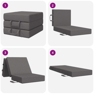 vidaXL Κρεβάτι Καναπέ Αναδιπλούμενο 90x63x45cm Ανοιχτό γκρι