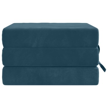 vidaXL Κρεβάτι Καναπέ Αναδιπλούμενο 75x67x45cm Μπλε