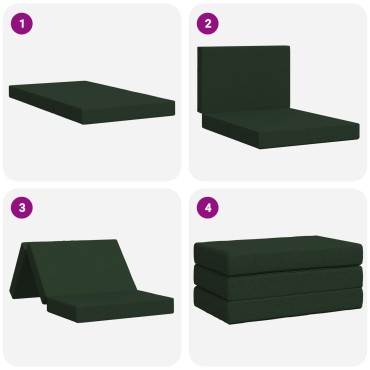 vidaXL Κρεβάτι Καναπέ Αναδιπλούμενο 80x67x45cm Σκούρο Πράσινο