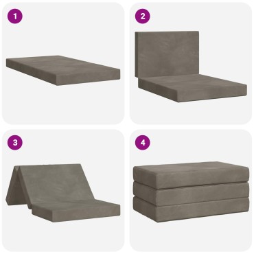 vidaXL Κρεβάτι Καναπέ Αναδιπλούμενο 80x67x45cm Ανοιχτό γκρι