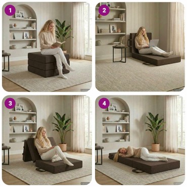 vidaXL Κρεβάτι Καναπέ Αναδιπλούμενο 90x67x45cm Taupe