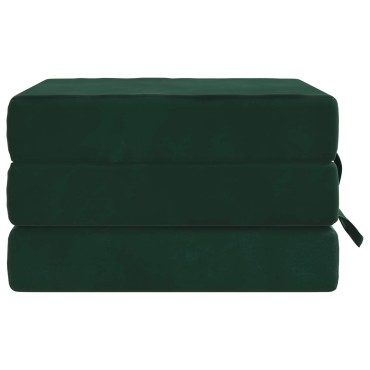 vidaXL Κρεβάτι Καναπέ Αναδιπλούμενο 90x67x45cm Σκούρο Πράσινο