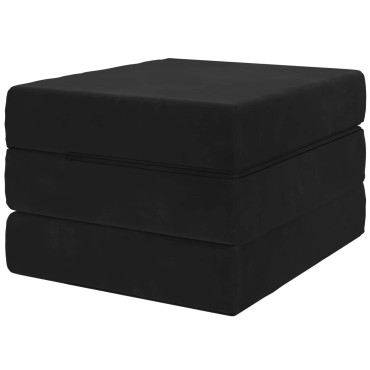 vidaXL Κρεβάτι Καναπέ Αναδιπλούμενο 90x67x45cm Μαύρο