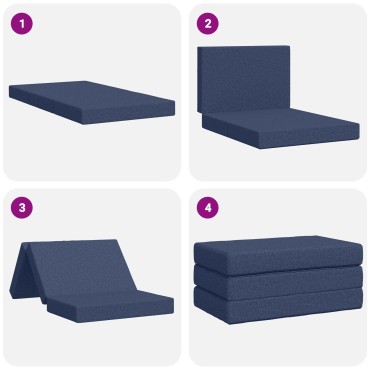 vidaXL Κρεβάτι Καναπέ Αναδιπλούμενο 100x67x45cm Μπλε