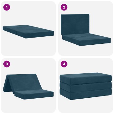 vidaXL Κρεβάτι Καναπέ Αναδιπλούμενο 100x67x45cm Μπλε