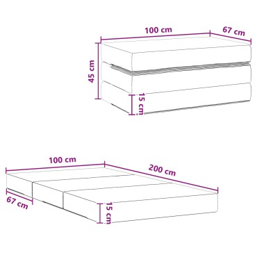 vidaXL Κρεβάτι Καναπέ Αναδιπλούμενο 100x67x45cm Μπλε