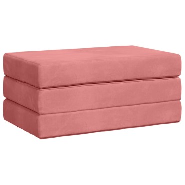 vidaXL Κρεβάτι Καναπέ Αναδιπλούμενο 100x67x45cm Ροζ