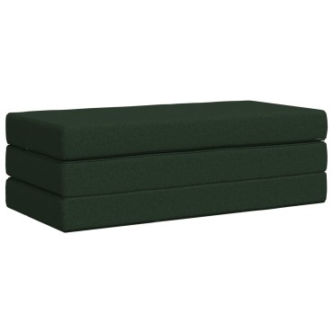 vidaXL Κρεβάτι Καναπέ Αναδιπλούμενο 120x67x45cm Σκούρο Πράσινο