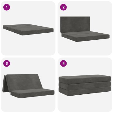 vidaXL Κρεβάτι Καναπέ Αναδιπλούμενο 120x67x45cm Σκούρο Γκρι
