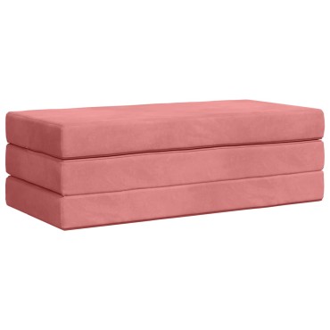 vidaXL Κρεβάτι Καναπέ Αναδιπλούμενο 120x67x45cm Ροζ