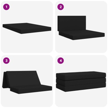 vidaXL Κρεβάτι Καναπέ Αναδιπλούμενο 140x67x45cm Μαύρο