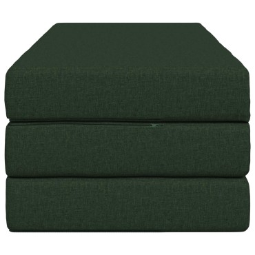 vidaXL Κρεβάτι Καναπέ Αναδιπλούμενο 140x67x45cm Σκούρο Πράσινο