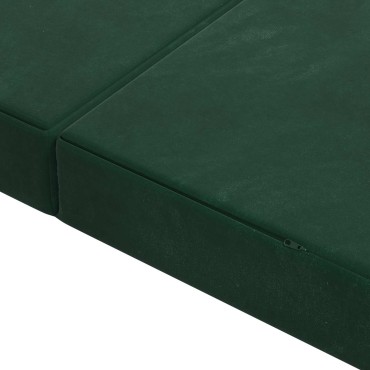 vidaXL Κρεβάτι Καναπέ Αναδιπλούμενο 140x67x45cm Σκούρο Πράσινο