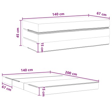 vidaXL Κρεβάτι Καναπέ Αναδιπλούμενο 140x67x45cm Σκούρο Πράσινο