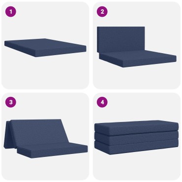 vidaXL Κρεβάτι Καναπέ Αναδιπλούμενο 160x67x45cm Μπλε