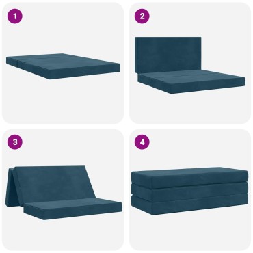 vidaXL Κρεβάτι Καναπέ Αναδιπλούμενο 160x67x45cm Μπλε