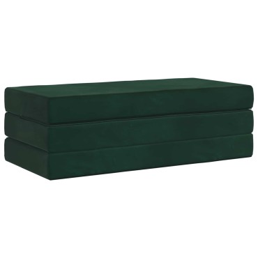 vidaXL Κρεβάτι Καναπέ Αναδιπλούμενο 160x67x45cm Σκούρο Πράσινο