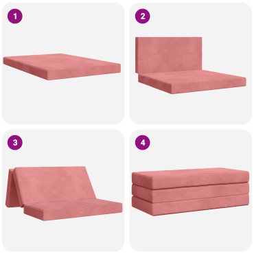 vidaXL Κρεβάτι Καναπέ Αναδιπλούμενο 160x67x45cm Ροζ