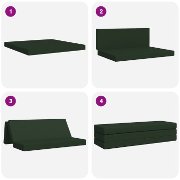 vidaXL Κρεβάτι Καναπέ Αναδιπλούμενο 180x67x45cm Σκούρο Πράσινο
