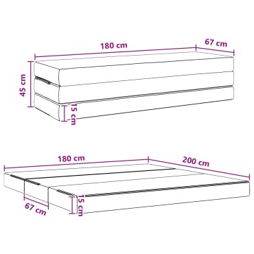vidaXL Κρεβάτι Καναπέ Αναδιπλούμενο 180x67x45cm Taupe