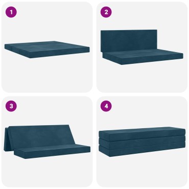 vidaXL Κρεβάτι Καναπέ Αναδιπλούμενο 180x67x45cm Μπλε