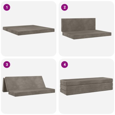 vidaXL Κρεβάτι Καναπέ Αναδιπλούμενο 180x67x45cm Ανοιχτό γκρι
