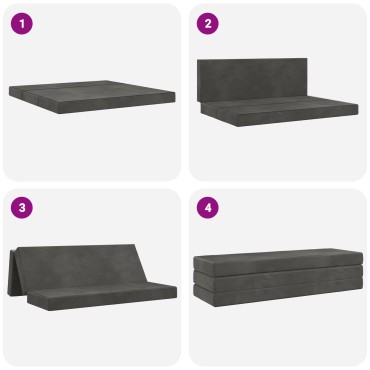 vidaXL Κρεβάτι Καναπέ Αναδιπλούμενο 180x67x45cm Σκούρο Γκρι
