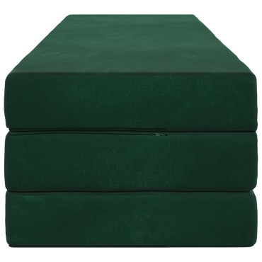 vidaXL Κρεβάτι Καναπέ Αναδιπλούμενο 180x67x45cm Σκούρο Πράσινο