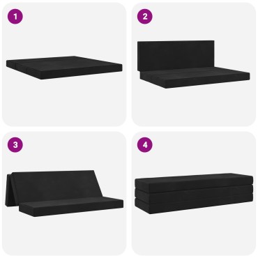 vidaXL Κρεβάτι Καναπέ Αναδιπλούμενο 180x67x45cm Μαύρο