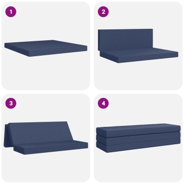 vidaXL Κρεβάτι Καναπέ Αναδιπλούμενο 200x67x45cm Μπλε