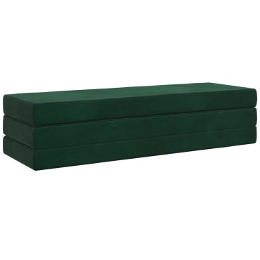 vidaXL Κρεβάτι Καναπέ Αναδιπλούμενο 200x67x45cm Σκούρο Πράσινο