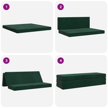 vidaXL Κρεβάτι Καναπέ Αναδιπλούμενο 200x67x45cm Σκούρο Πράσινο