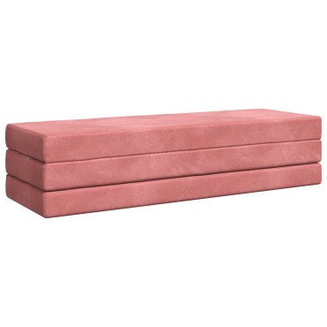 vidaXL Κρεβάτι Καναπέ Αναδιπλούμενο 200x67x45cm Ροζ