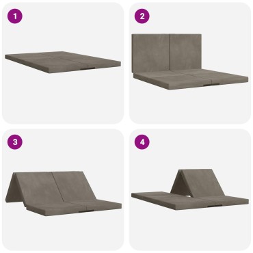 vidaXL Κρεβάτι Καναπέ Αναδιπλούμενο 70x67x48cm Ανοιχτό γκρι