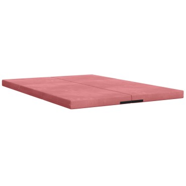 vidaXL Κρεβάτι Καναπέ Αναδιπλούμενο 140x67x15cm Ροζ
